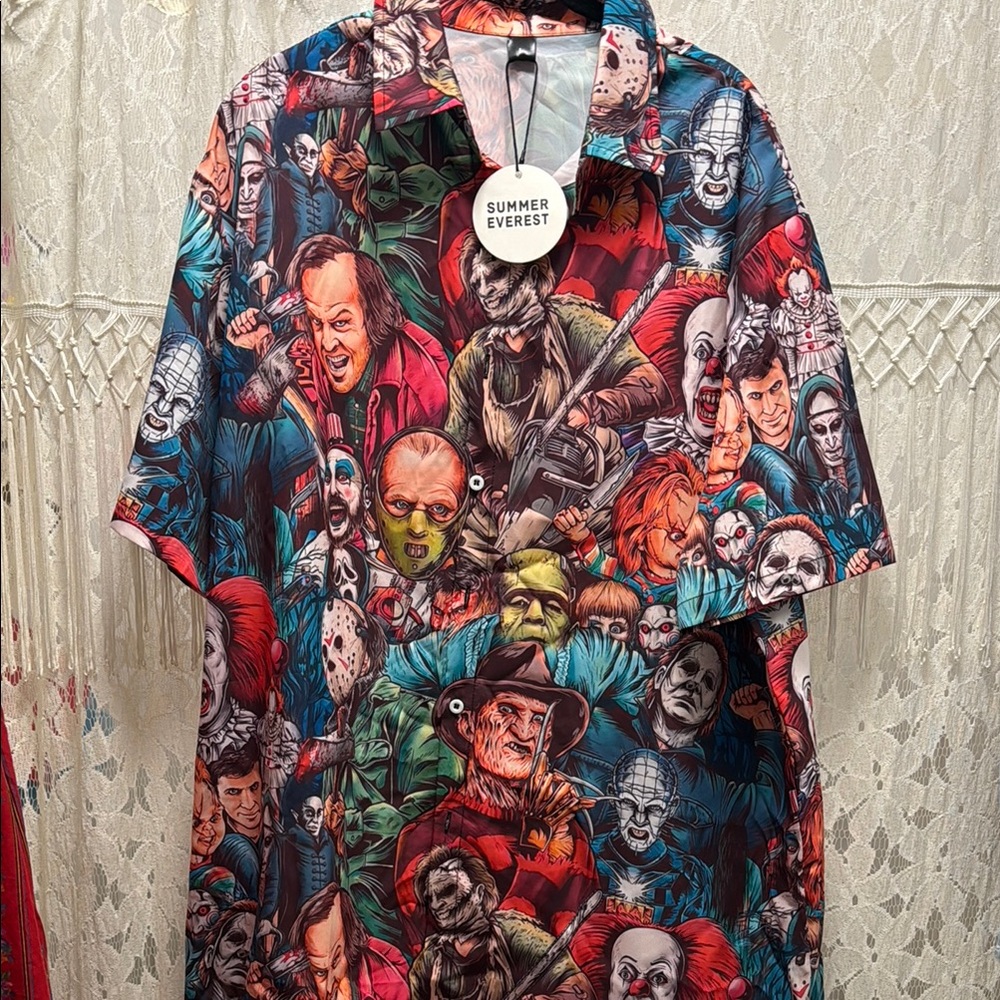 Colorful Horror Character Shirt Freddy Krueger, Halloween, Stephen King